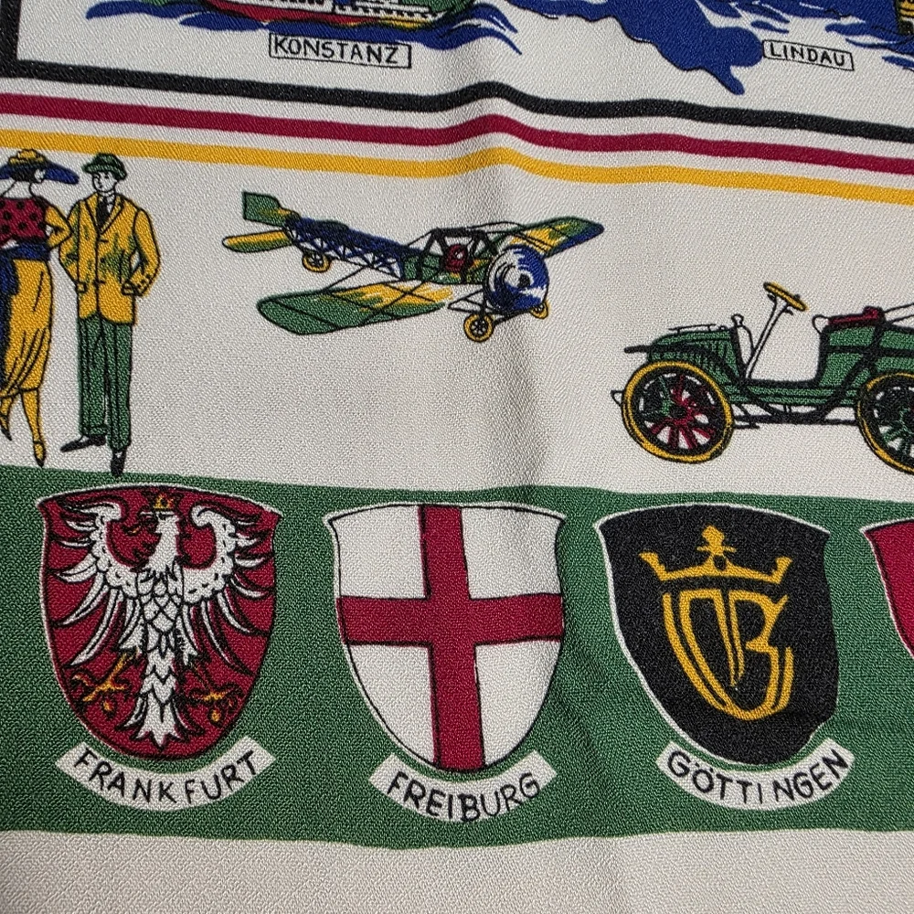 Vintage Germany Tablecloth Map Souvenir 58x49